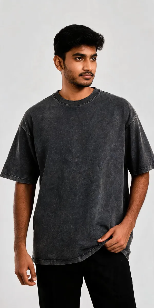 Black_Acid_Wash_Cotton_Oversized_Graphic_T-Shirt_For_Men