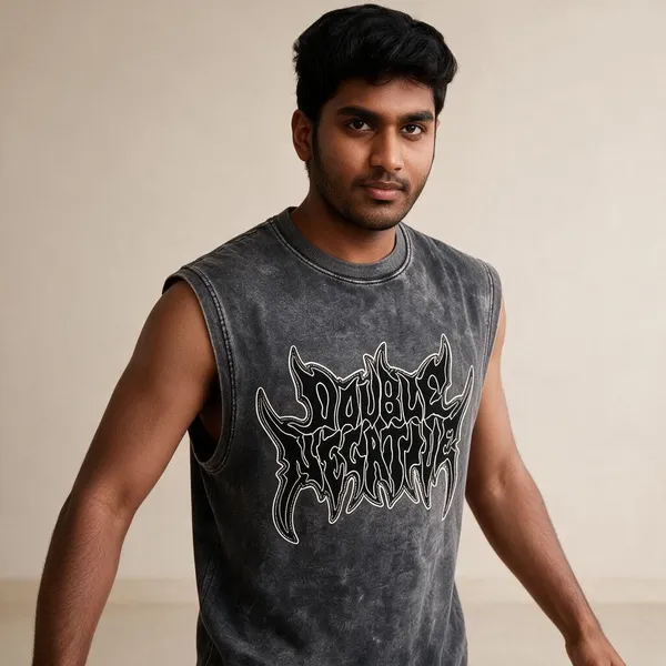 Black_Acid_Wash_Cotton_Sleeveless_Graphic_T-Shirt_For_Men