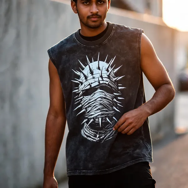 Black_Acid_Wash_Cotton_Sleeveless_Graphic_Tank_Top_For_Men