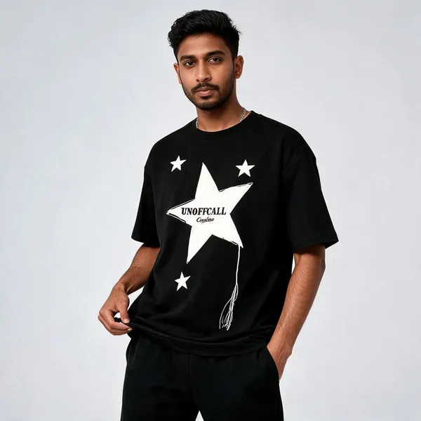 Black_Cotton_Relaxed_Fit_Star_Graphic_T-Shirt_For_Men