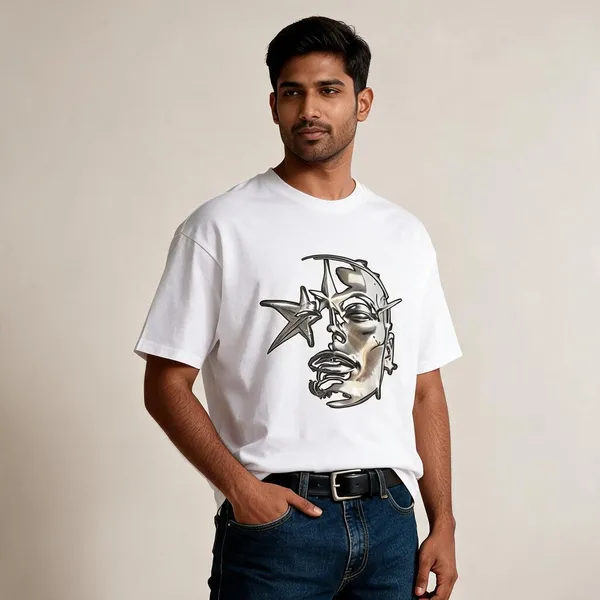 White_Cotton_Relaxed_Fit_Graphic_Print_T-Shirt_For_Men