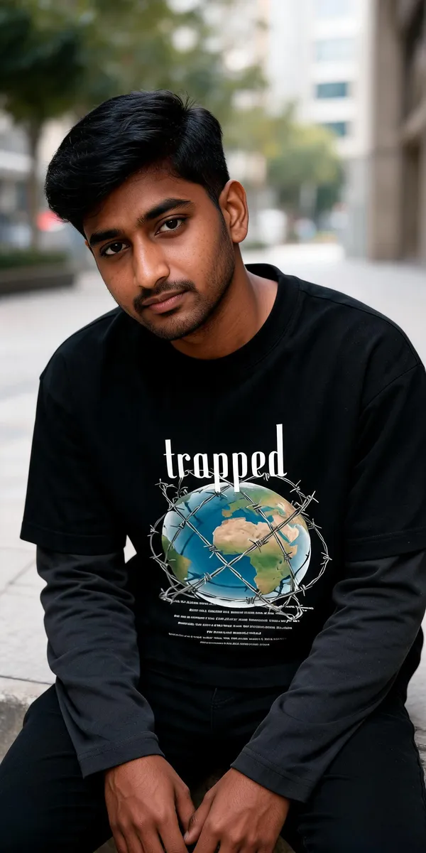Black_&_Grey_Cotton_Layered_Graphic_Oversized_Tee_For_Men