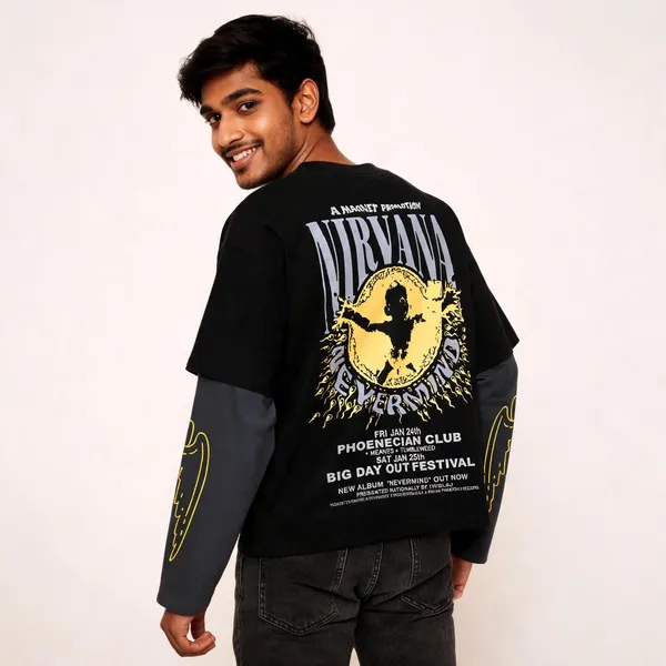 Black_&_Grey_Cotton_Layered_Graphic_T-Shirt_For_Men