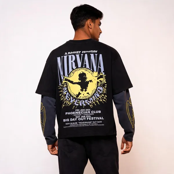 Black_&_Grey_Cotton_Layered_Graphic_T-Shirt_For_Men