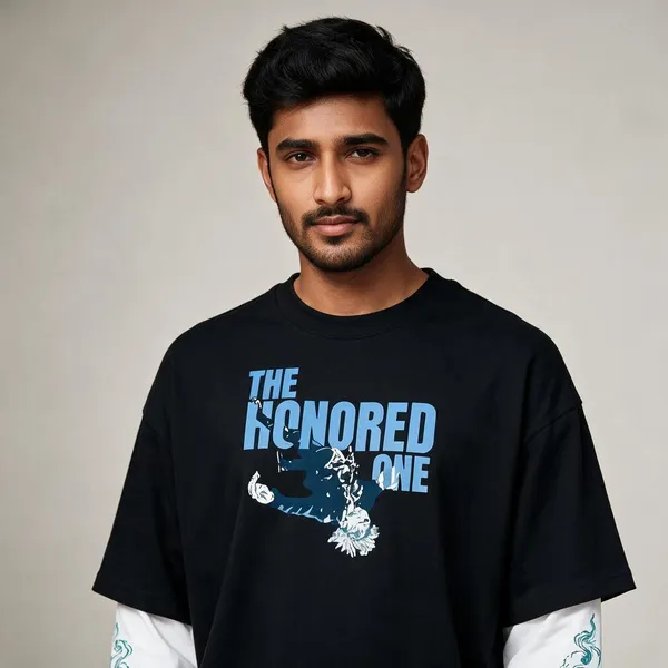 Black_&_White_Cotton_Layered_Graphic_T-Shirt_For_Men