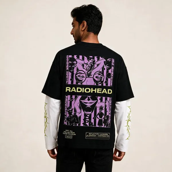 Black_&_White_Cotton_Layered_Graphic_T-Shirt_For_Men