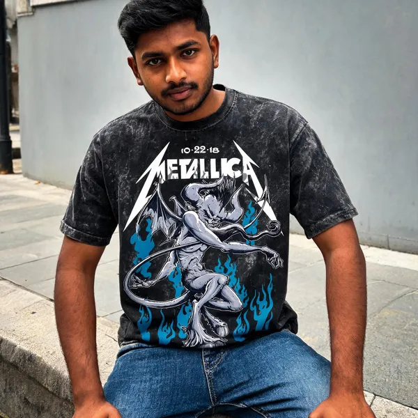 Black_Acid_Wash_Cotton_Metallica_Graphic_T-Shirt_For_Men