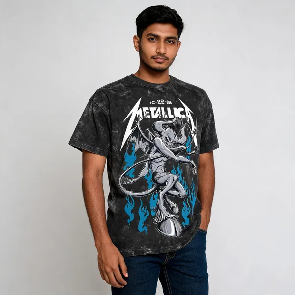 Black_Acid_Wash_Cotton_Metallica_Graphic_T-Shirt_For_Men