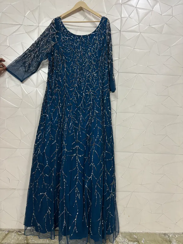 Navy_Blue_Net_Flared_Long_Gown_For_Women