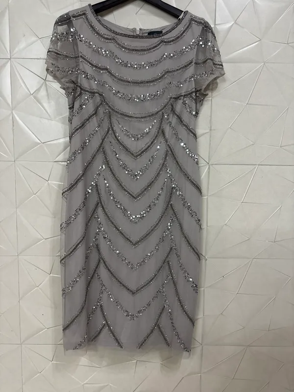 Grey_Net_Sequin_Embellished_Shift_Short_Dress_For_Women