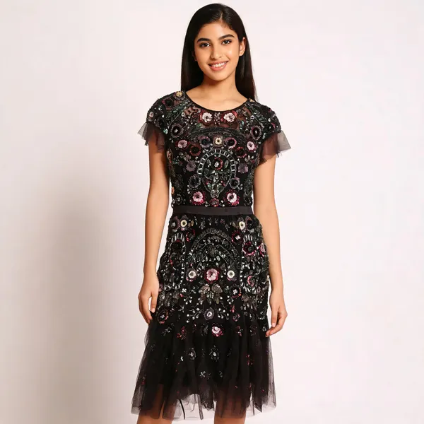 Black_Net_Floral_Embellished_Fit_And_Flare_Dress_For_Women
