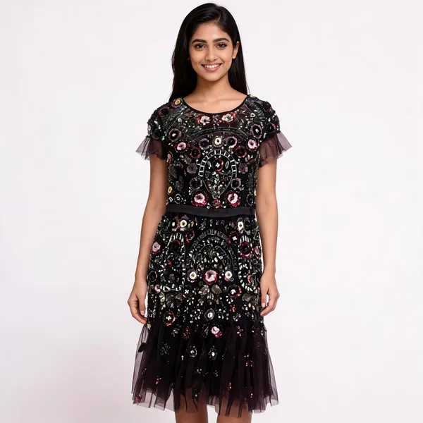 Black_Net_Floral_Embellished_Fit_And_Flare_Dress_For_Women