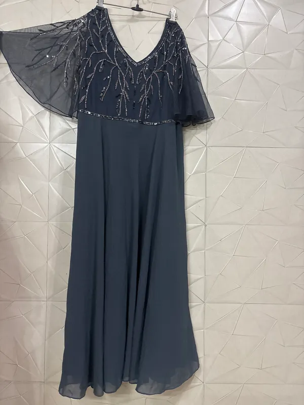 Navy_Georgette_Embellished_Flare_Gown_For_Women