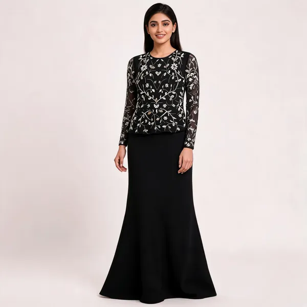 Black_Lycra_Floral_Embroidered_Flared_Maxi_Gown_For_Women