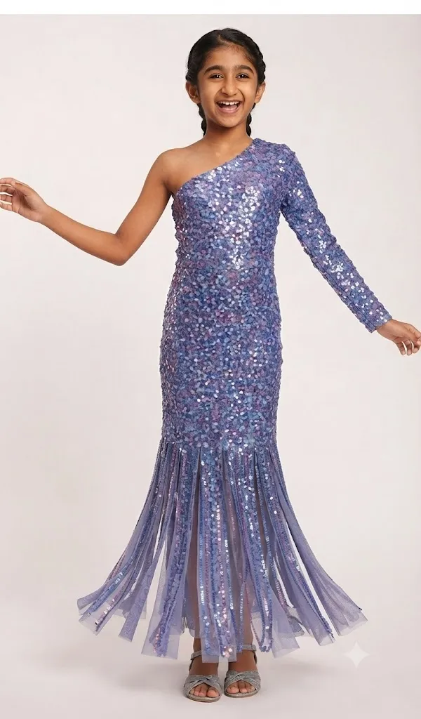 Blue_Net_Sequin_Asymmetric_Flare_Maxi_Dress_For_Kids