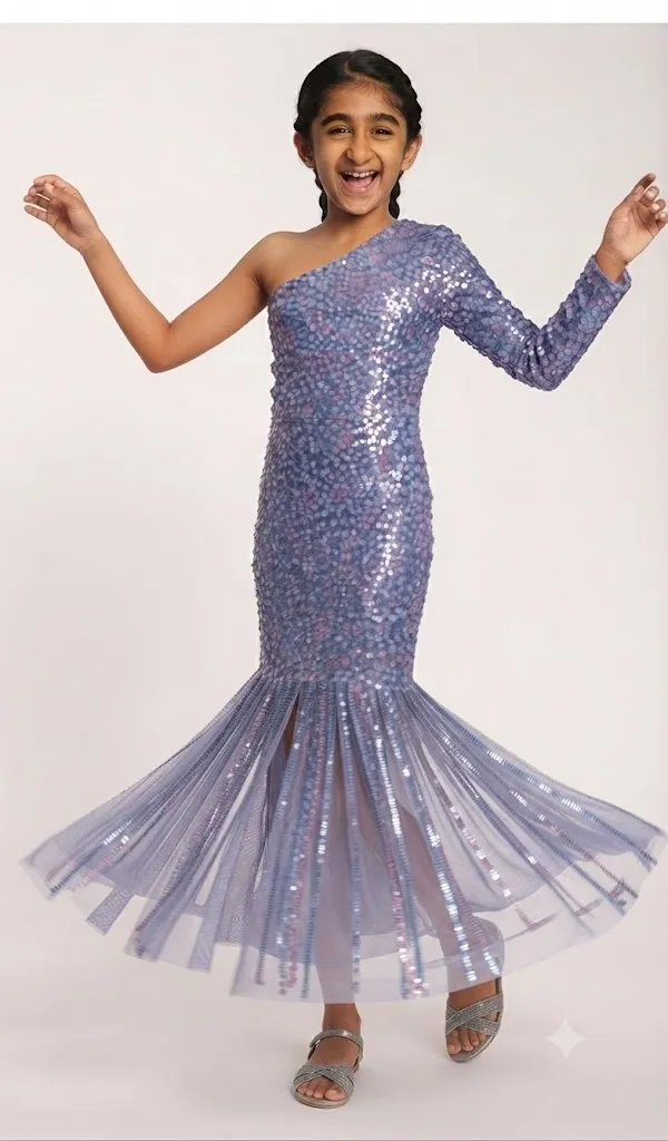 Blue_Net_Sequin_Asymmetric_Flare_Maxi_Dress_For_Kids