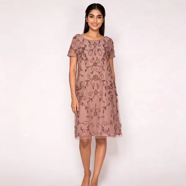 Mauve_Net_Embellished_Shift_Short_Dress_For_Women