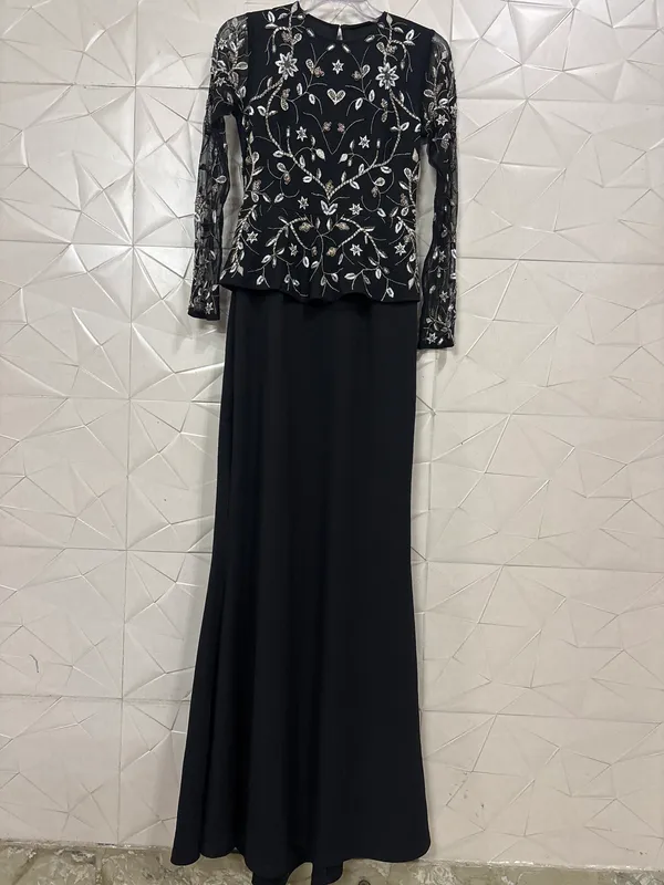 Black_Lycra_Floral_Embroidered_Flared_Maxi_Gown_For_Women