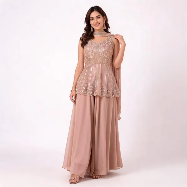 Peach_Chinon_Embellished_Flared_Ethnic_Set_For_Women