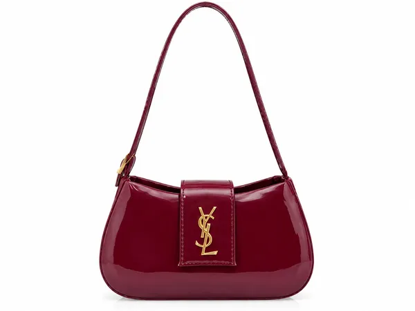 Black_And_Burgundy_Patent_Shoulder_Bag_for_Women