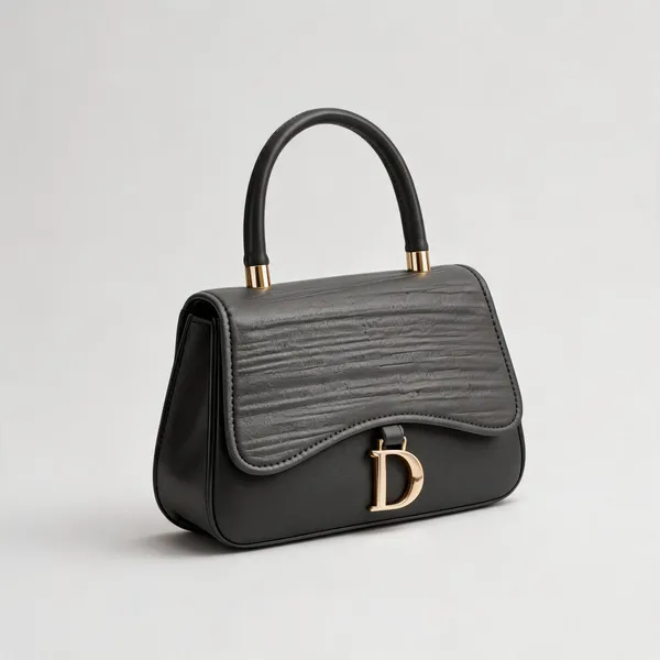 Black_Pu_Leather_Structured_Crossbody_Bag_For_Women