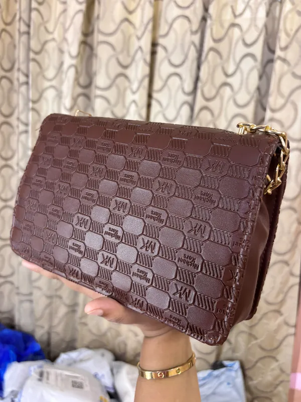 Brown_Textured_Chain_Sling_Bag_for_Women