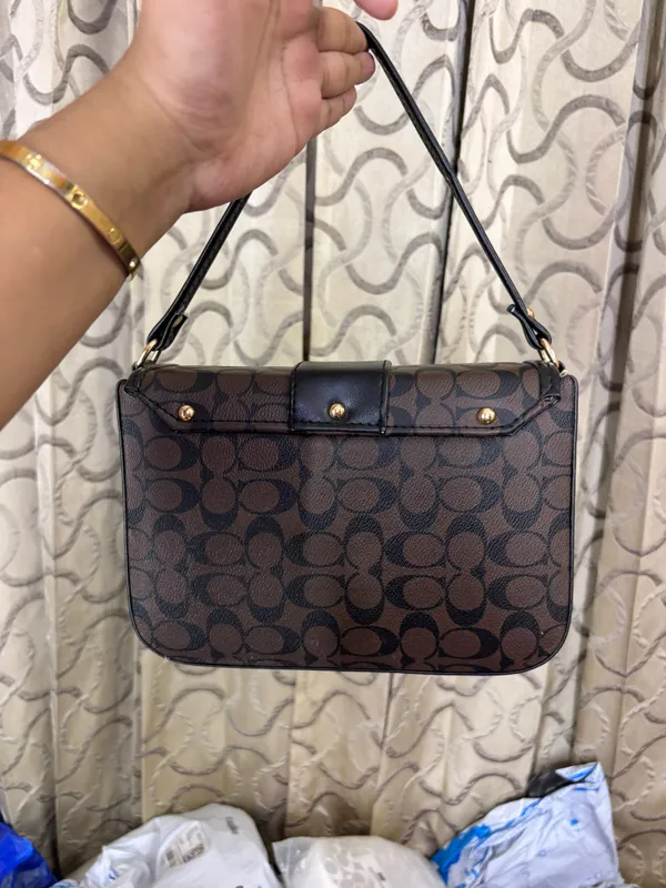 Black_And_Beige_Printed_Fabric_Shoulder_Bag_for_Women