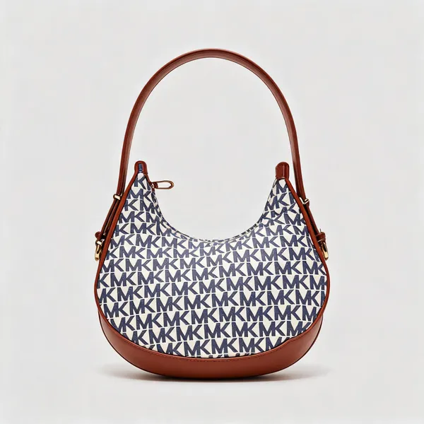 Blue_Pu_Leather_Monogram_Print_Hobo_Shoulder_Bag_For_Women