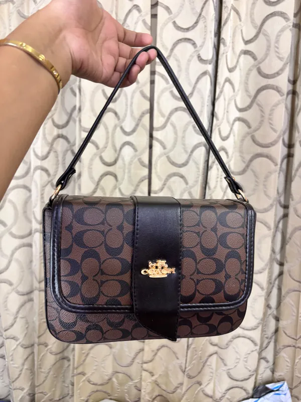 Black_And_Beige_Printed_Fabric_Shoulder_Bag_for_Women