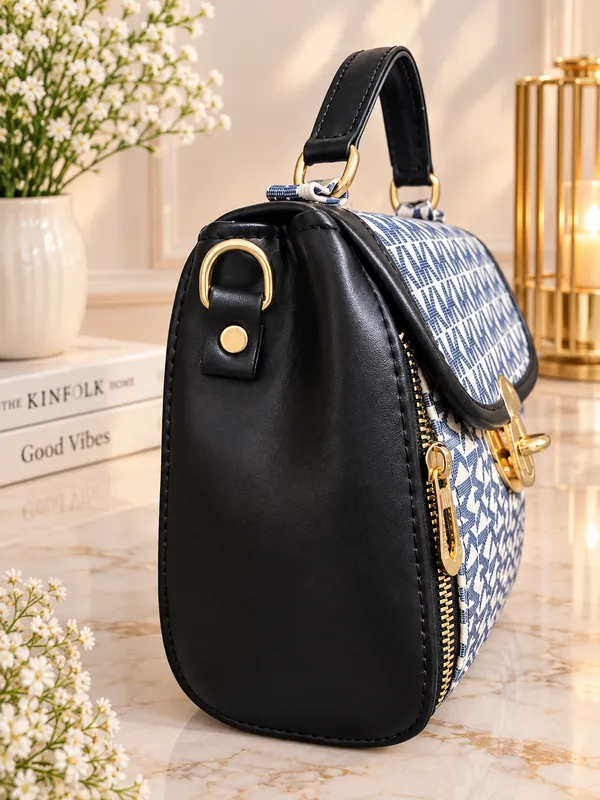 Blue_Canvas_Structured_Handbag_For_Women