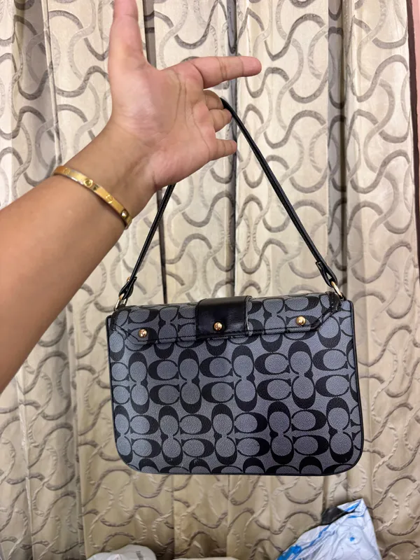 Black_And_Beige_Printed_Fabric_Shoulder_Bag_for_Women