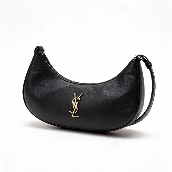 Black_Pu_Leather_Zippered_Crescent_Shoulder_Bag_For_Women