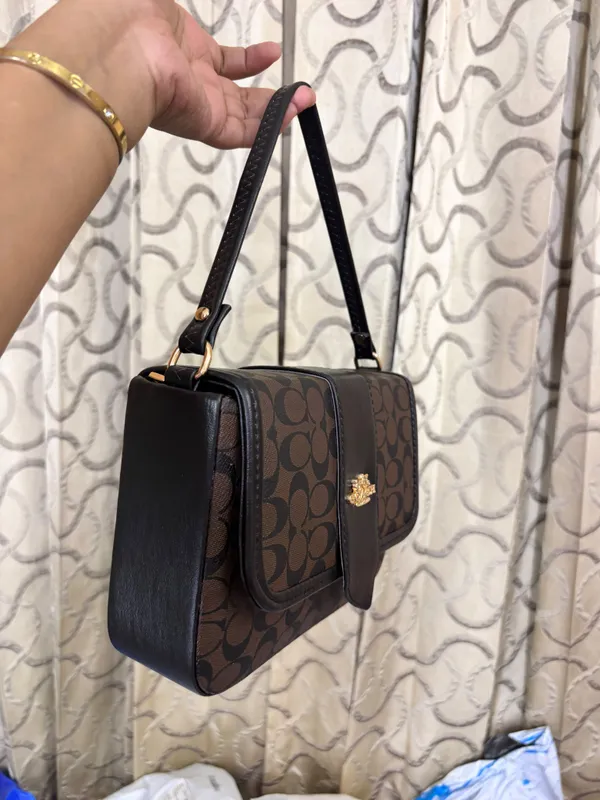 Black_And_Beige_Printed_Fabric_Shoulder_Bag_for_Women