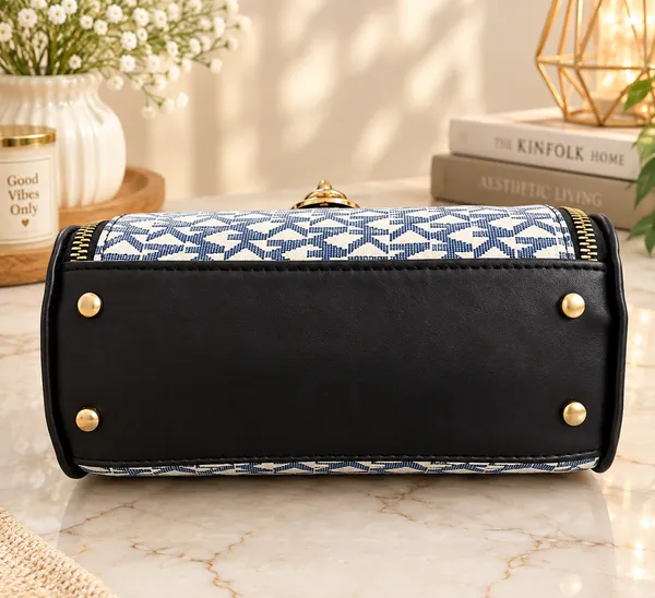 Blue_Canvas_Structured_Handbag_For_Women