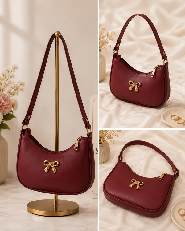 Black_And_Burgundy_Faux_Leather_Shoulder_Bag_for_Women