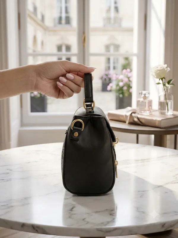 Black_Synthetic_Leather_Structured_Handbag_For_Women