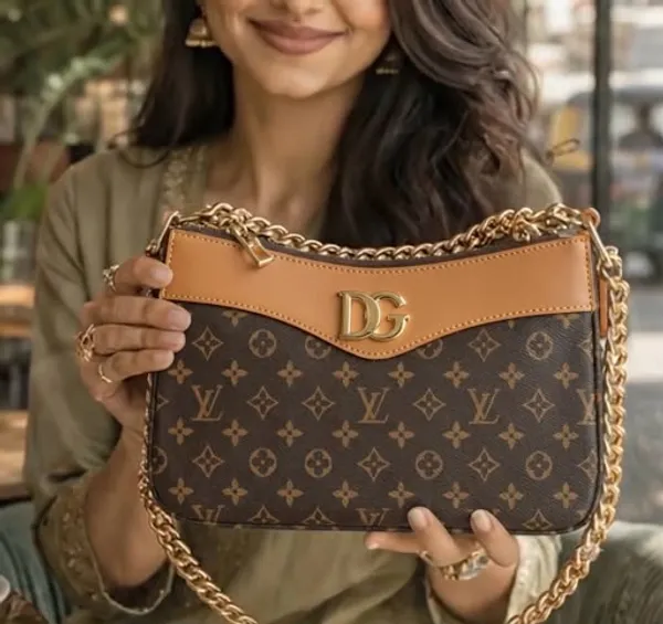 Brown_Printed_Chain_Shoulder_Bag_for_Women