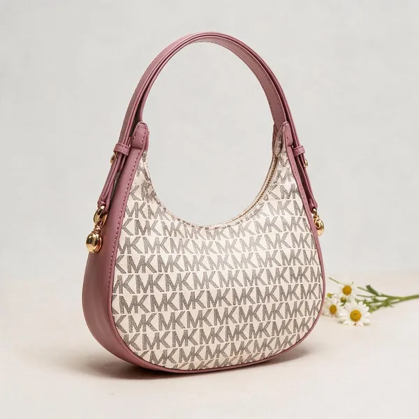 Pink_Pu_Leather_Monogram_Shoulder_Bag_For_Women