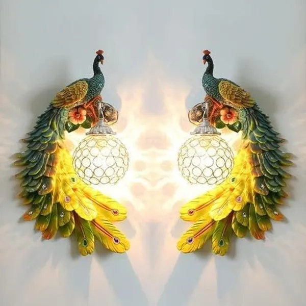 Wall_Mounted_Resin_Peacock_Lamp