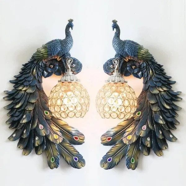 Wall_Mounted_Peacock_Night_Lamp_With_Resin_Material