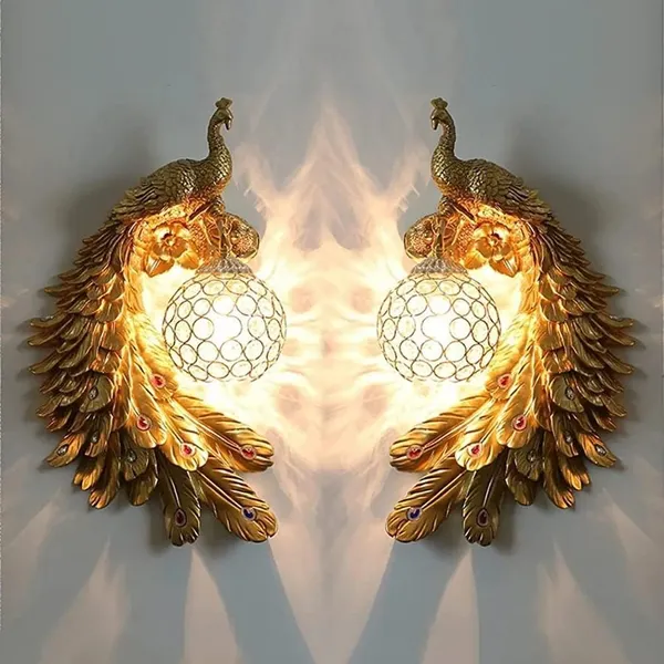 Wall_Mounted_Peacock_Night_Lamp_With_Resin_Material