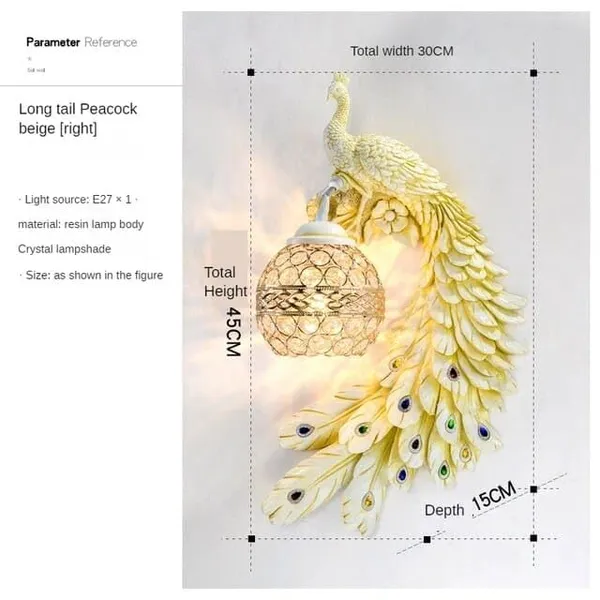 Wall_Mounted_Peacock_Night_Lamp_With_Resin_Material