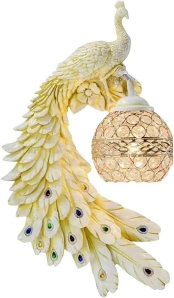 Wall_Mounted_Peacock_Night_Lamp_With_Resin_Material