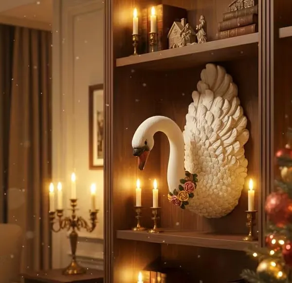 Swan_3d_Wall_Decor_With_Floral_Design
