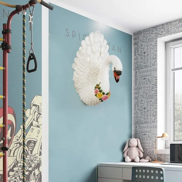 Swan_3d_Wall_Decor_With_Floral_Design