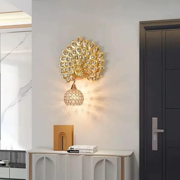 Peacock_Wall_Sconce_With_Crystal_Globe_Shade