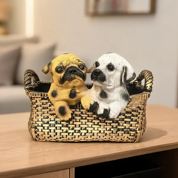 Puppy_Storage_Basket_Showpiece_Resin