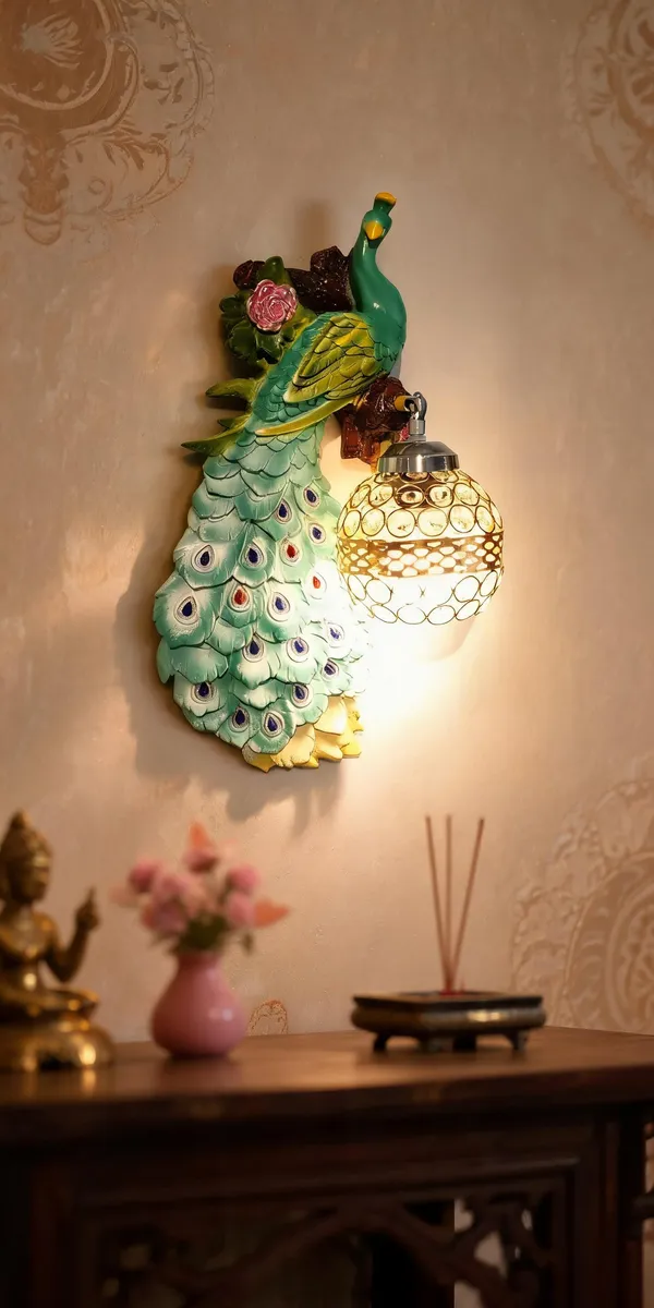 Peacock_Resin_Wall_Mounted_Night_Lamp