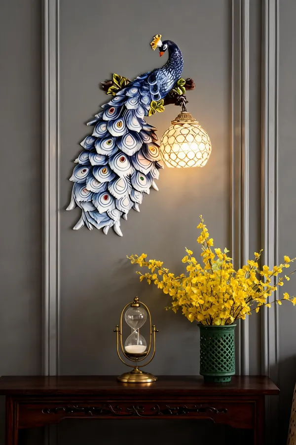 Peacock_Resin_Wall_Mounted_Night_Lamp