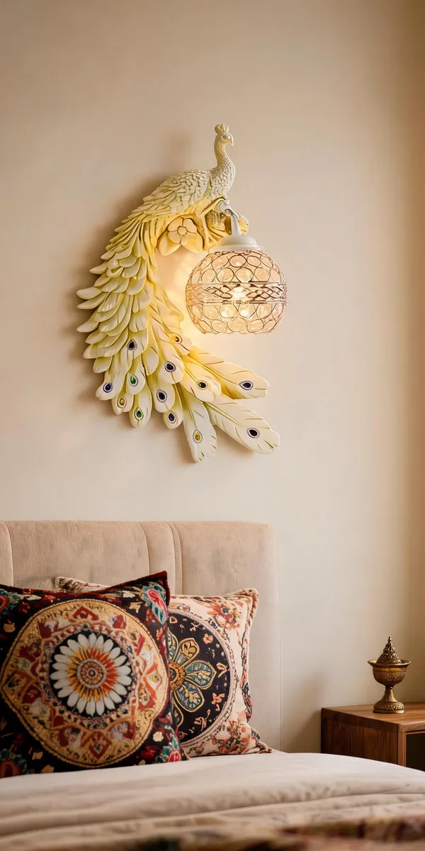 Wall_Mounted_Peacock_Night_Lamp_With_Resin_Material